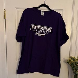 Purple Northwestern Lacrosse T-Shirt Xl. New.
